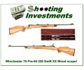 Winchester Model 70 Pre-64 220 Swift with custom stock and period scope!